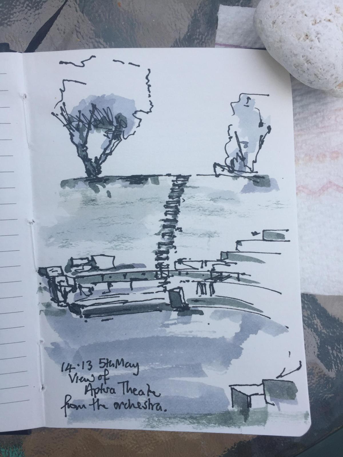 The Ancient Theatre at Aptera, Crete, quick&nbsp;sketch