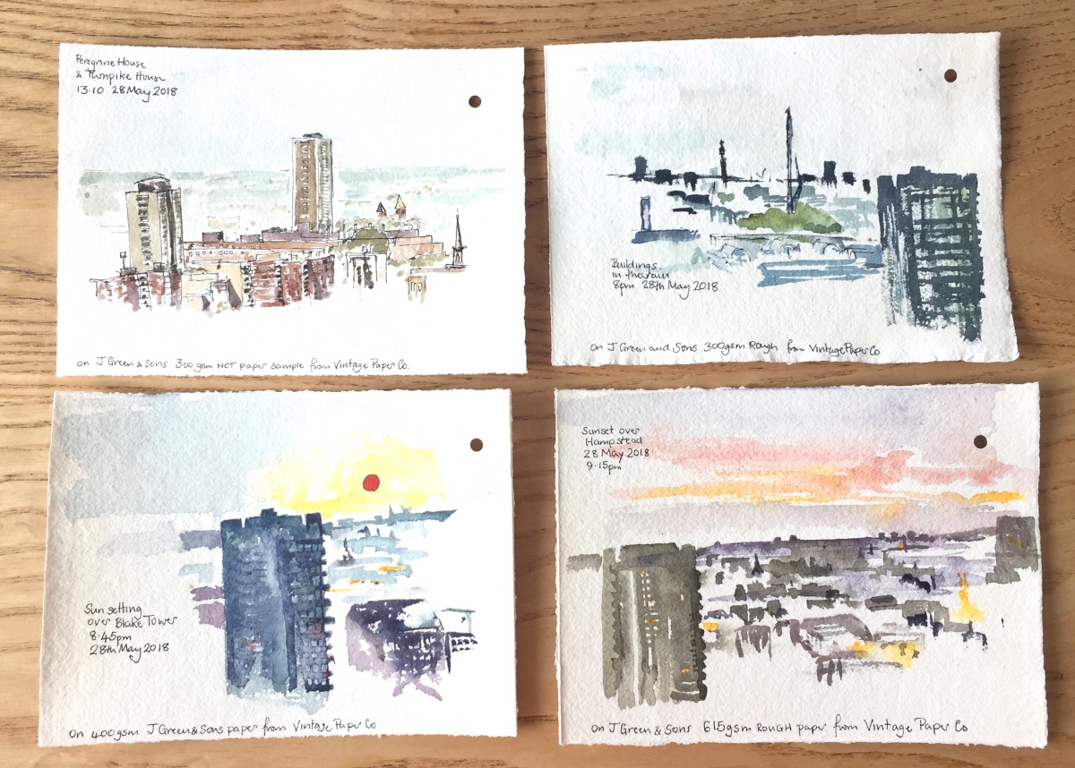 Four sketches while the sun set