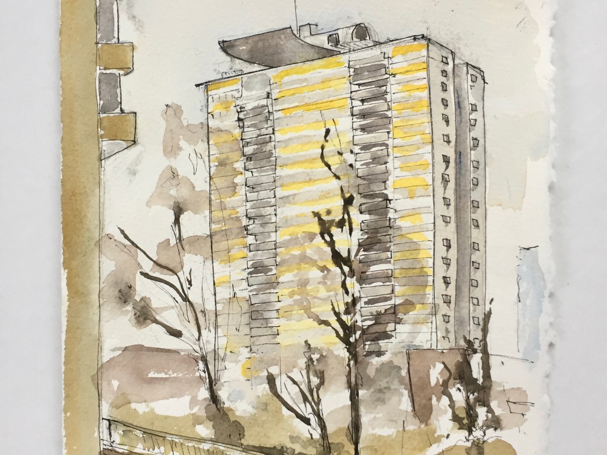 Great Arthur House from the Barbican&nbsp;Podium