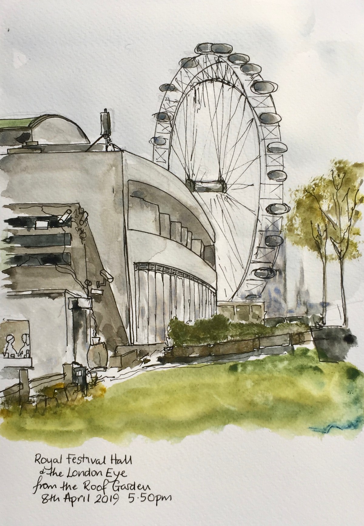 Royal Festival Hall and the London&nbsp;Eye