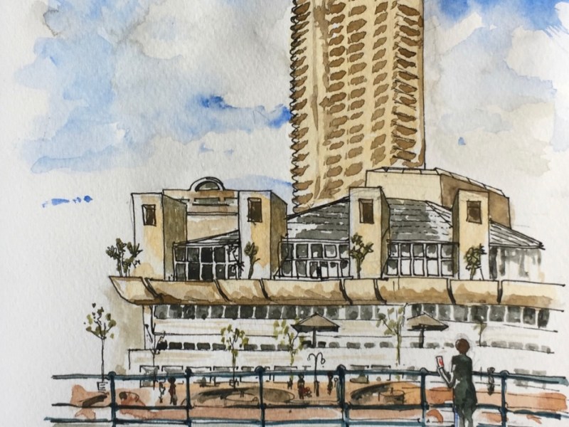 Barbican Lakeside Terrace from St&nbsp;Giles’