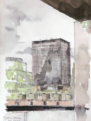 Bastion House, London Wall, from Andrewes&nbsp;House