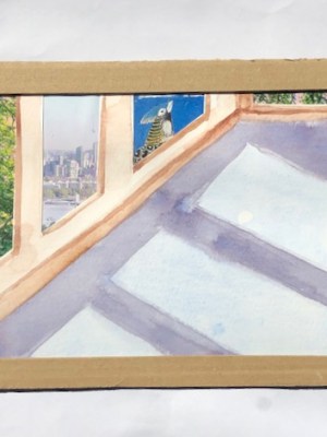 Collage/postcard: a corner of the&nbsp;flat