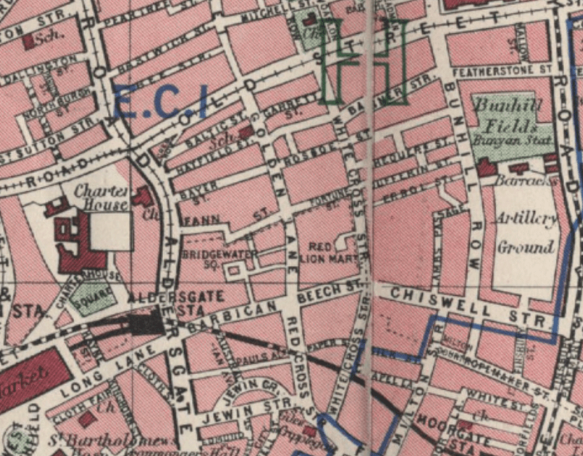 "Maps-of-London.com" Finsbury, about 1940