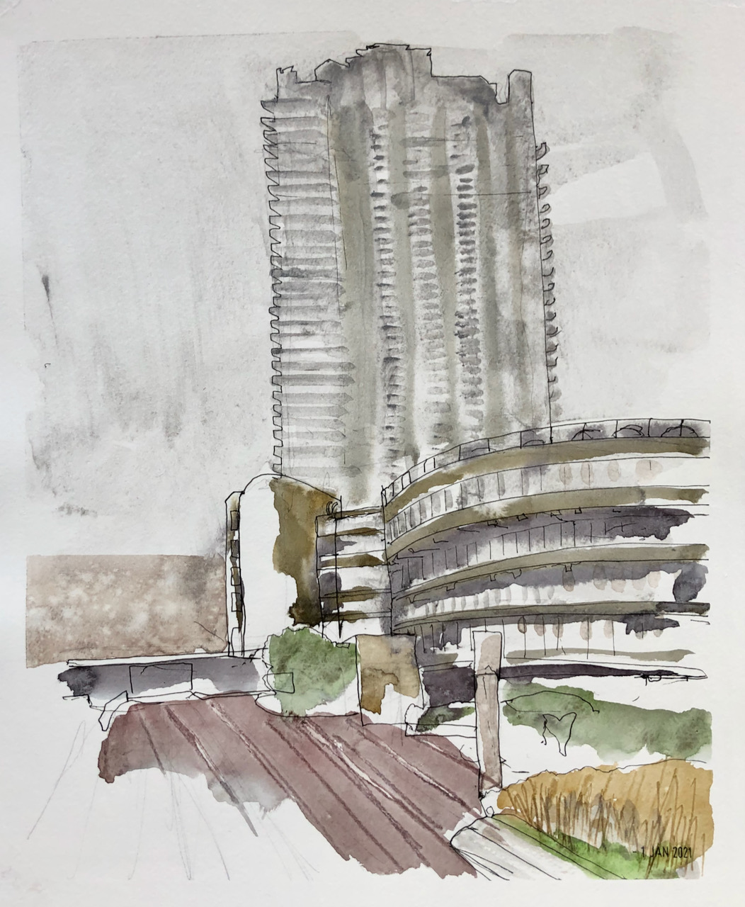 Cromwell Tower from the&nbsp;Podium