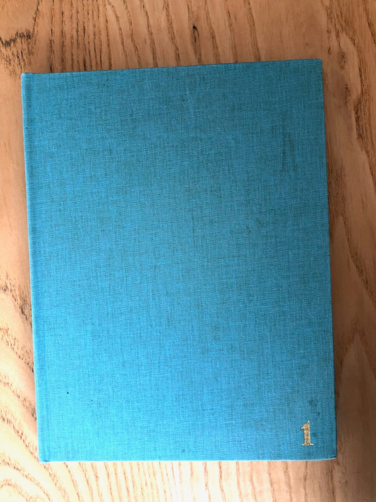 Sketchbook with blue linen cover