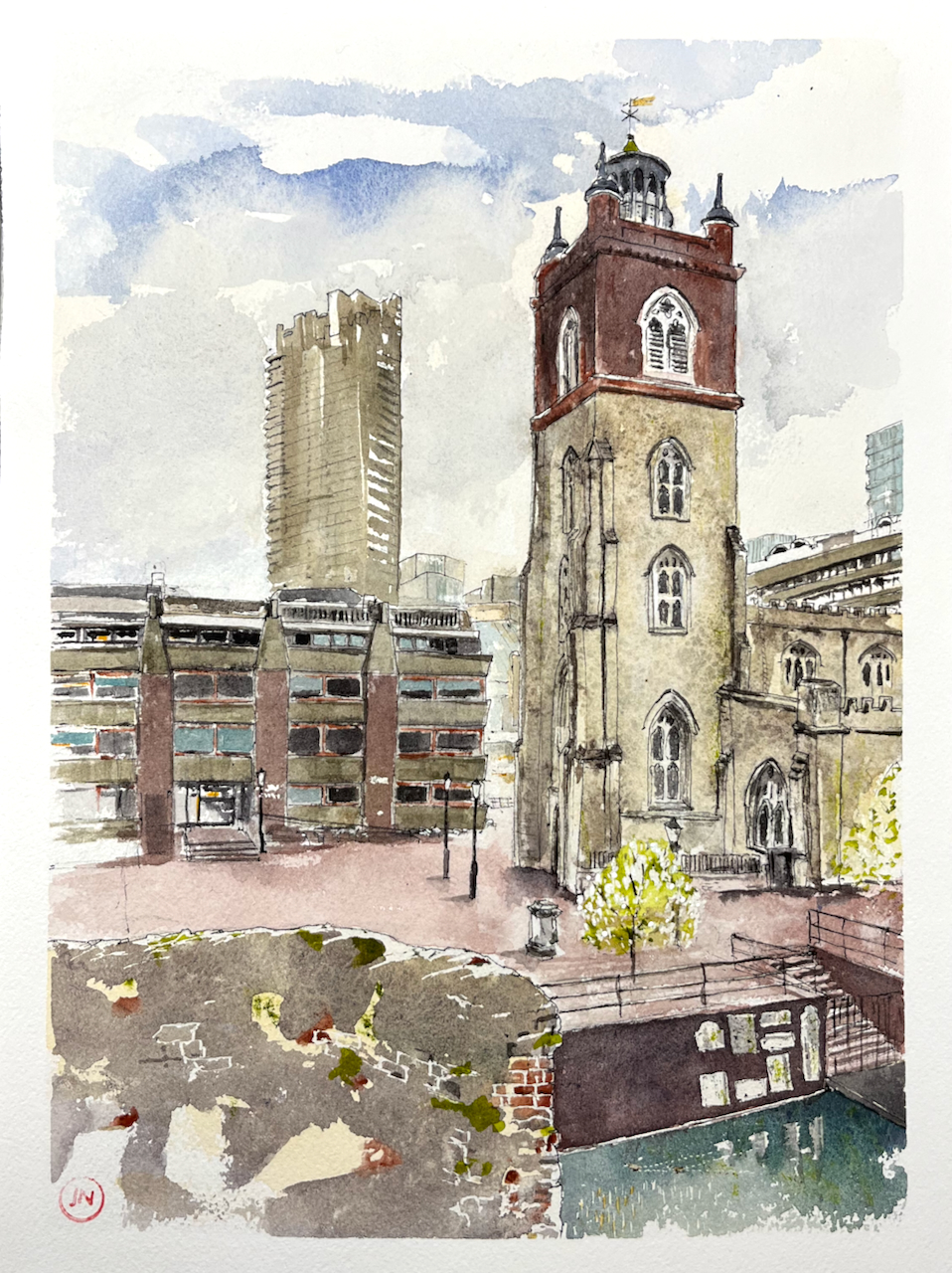 St Giles from Wallside, Barbican&nbsp;EC2