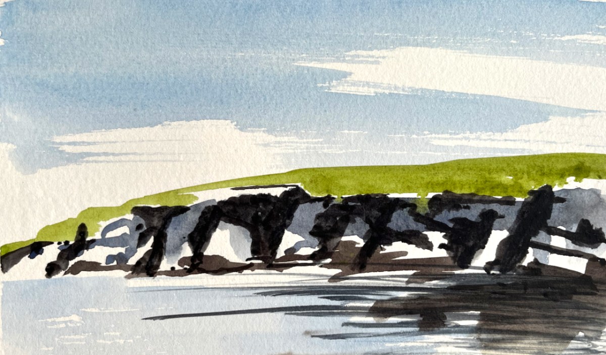 Sketching in Shetland 2023 – Seal lagoon and swan&nbsp;loch